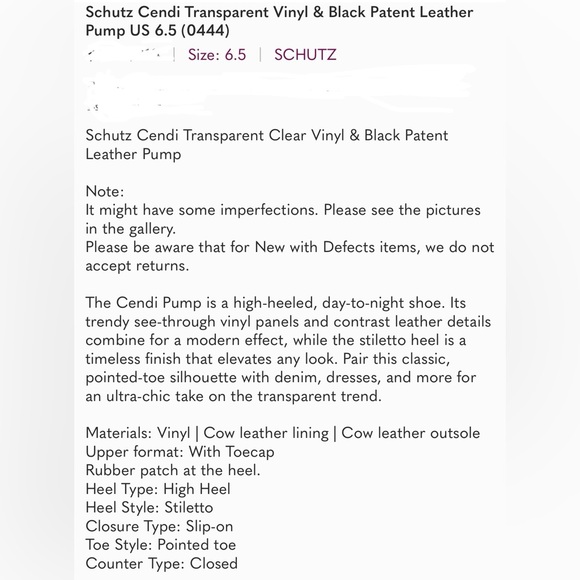 SCHUTZ Cendi Heel in Transparente & Black  Women's Heels 6.5 - Picture 8 of 16